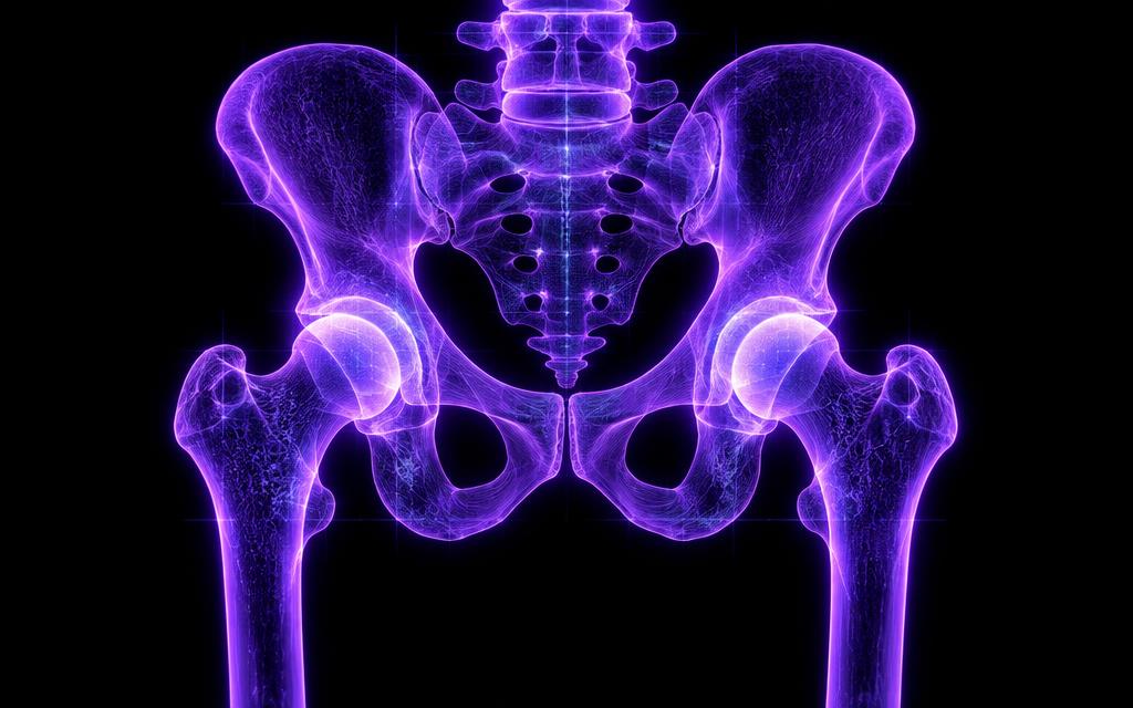 Illustrated pelvis and hip joints