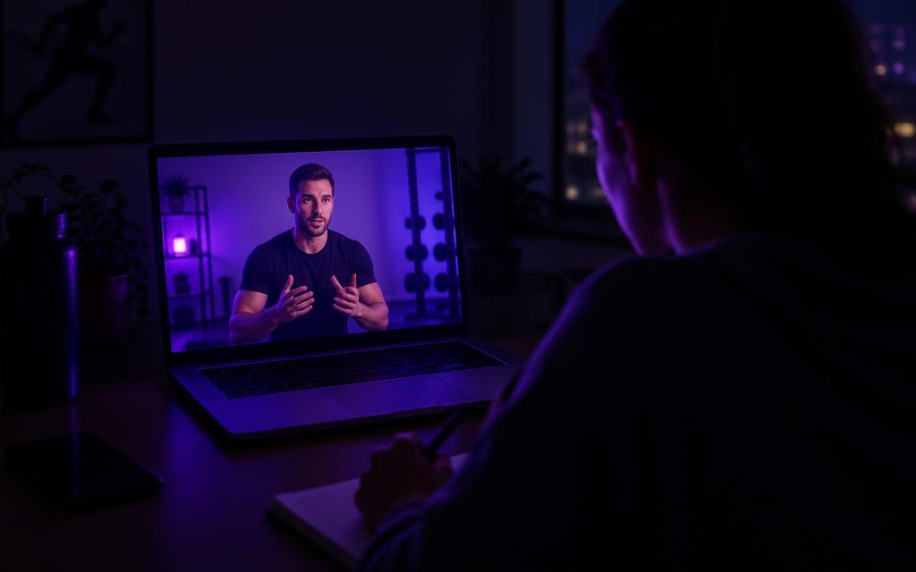 Online coaching session on a laptop